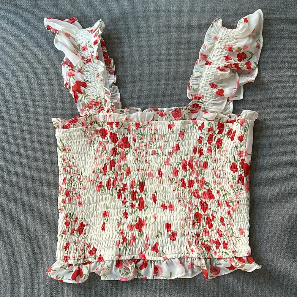 Sugarlips Pleated Floral Tank Top Size XS - Picture 3 of 6